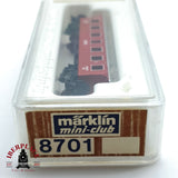 ♻️ 2 mano - Märklin 5x 8701 vagones pasajero verde y rojo Z escala 1:220 EZ07