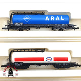 ♻️ 2 mano - Märklin 4x vagones cisterna Shell Aral Esso DB Z escala 1:220 EZ07
