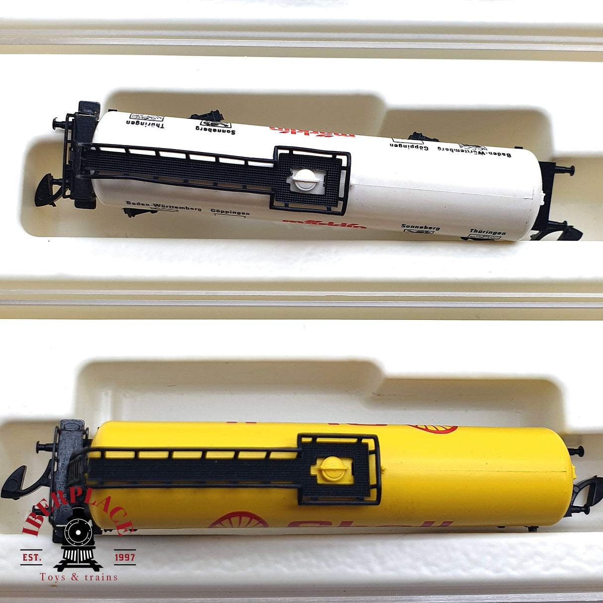 ♻️ 2 mano - Märklin 4x vagones cisterna Shell Aral Esso DB Z escala 1:220 EZ07