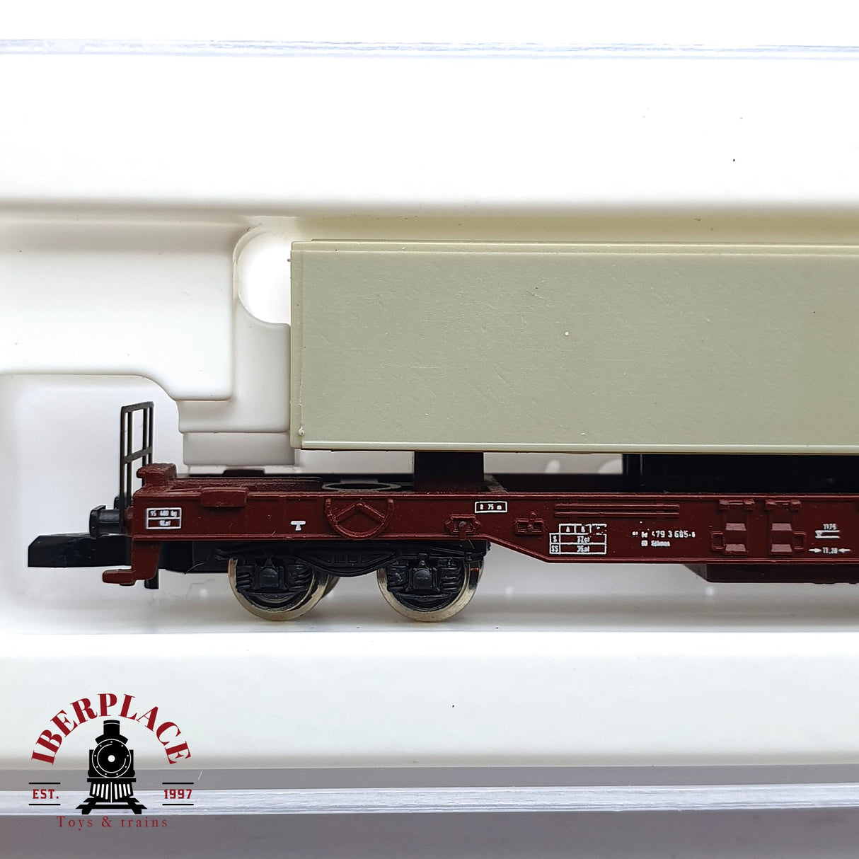 ♻️ 2 mano - Märklin 8662 vagón con contenedor Stiebel DB Z escala 1:220 EZ07