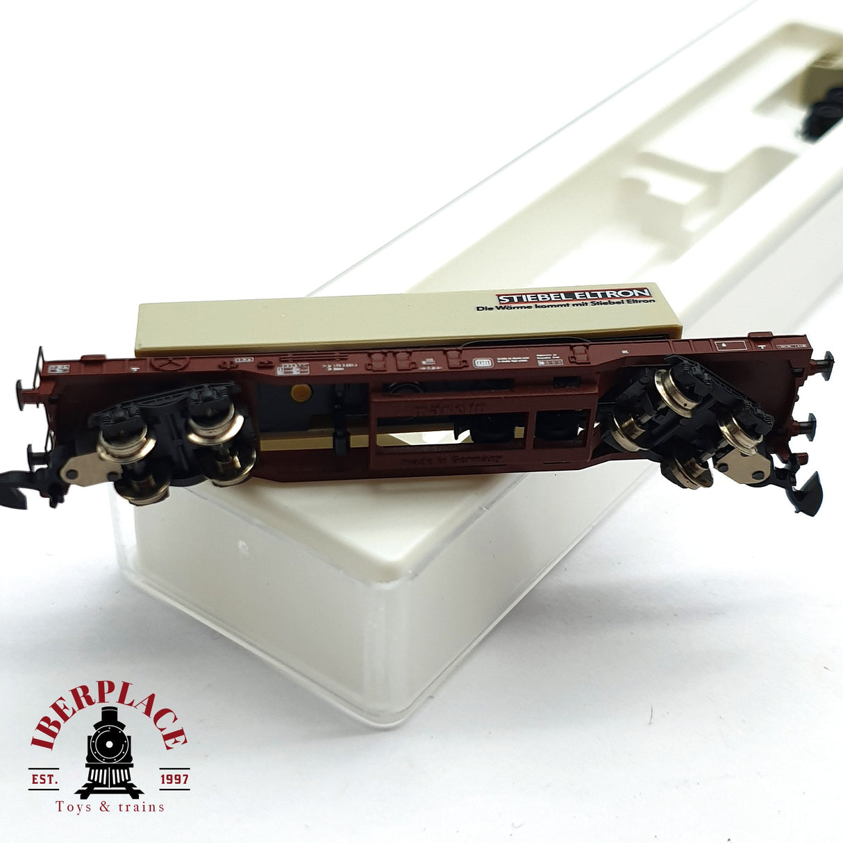 ♻️ 2 mano - Märklin 8662 vagón con contenedor Stiebel DB Z escala 1:220 EZ07