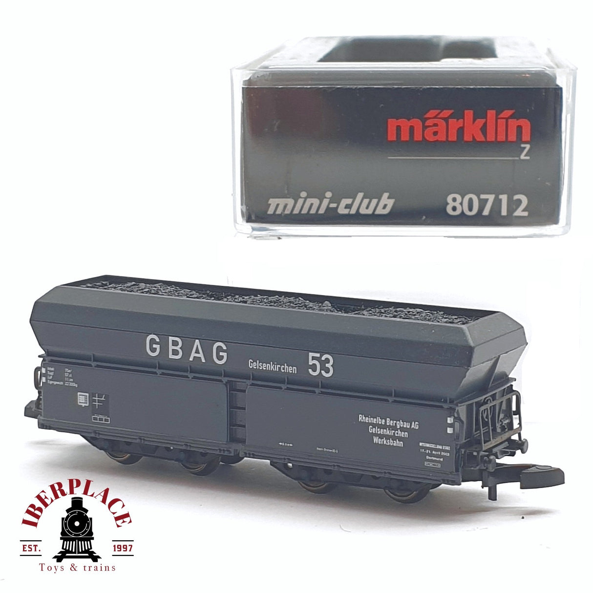 ♻️ 2 mano - Märklin 80712 vagón tolva GBAG 53 Z escala 1:220 EZ07
