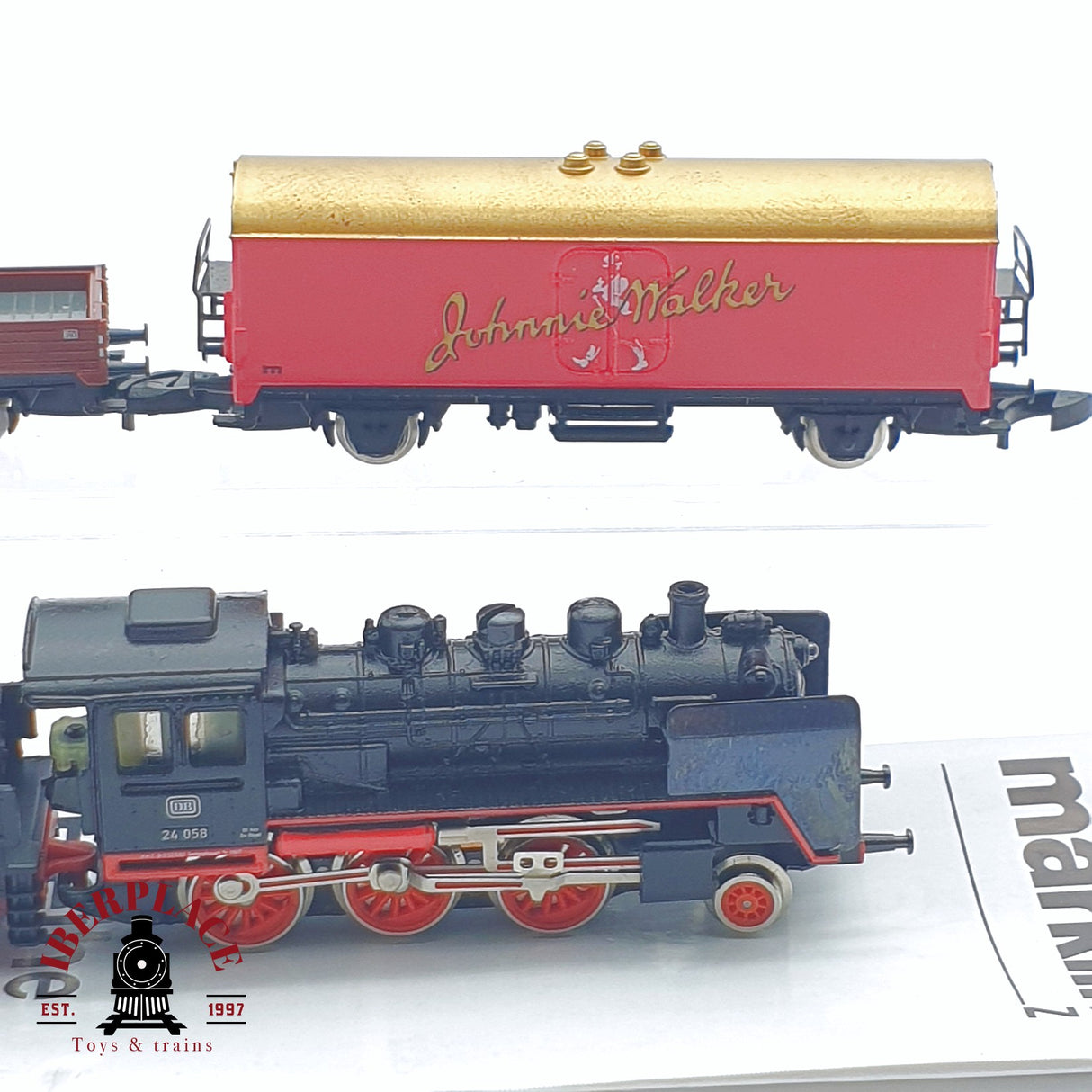 ♻️ 2 mano -  Märklin 3x Locomotora BR 24 DB vagones mercancias DB Z escala 1:220 AN03