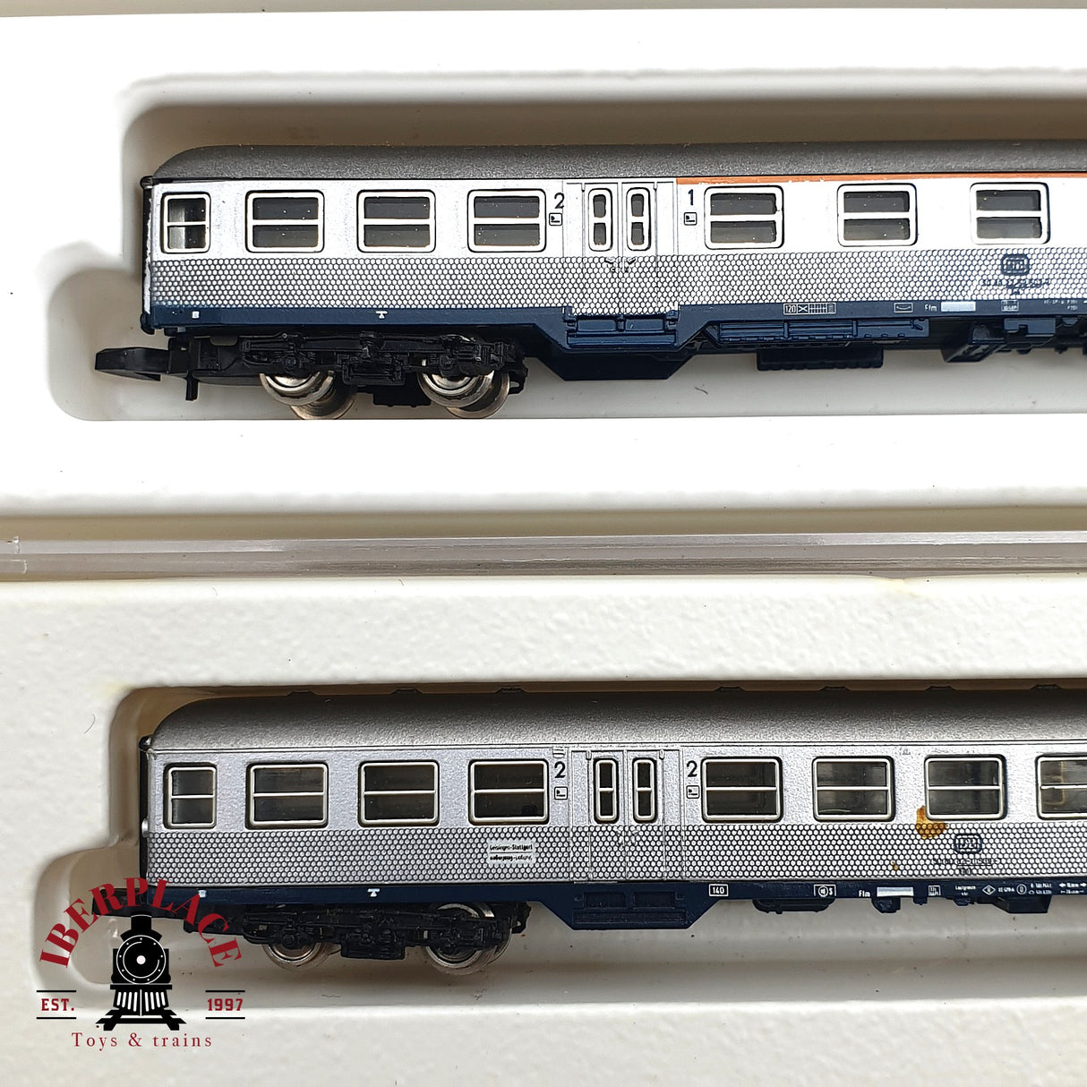 ♻️ 2 mano - Märklin 4x vagones pasajero clases 1-2 silver DB Z escala 1:220 EZ07