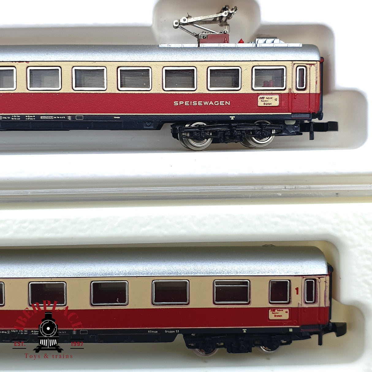 ♻️ 2 mano - Märklin 7x vagones pasajero y restaurante DB Z escala 1:220 EZ07