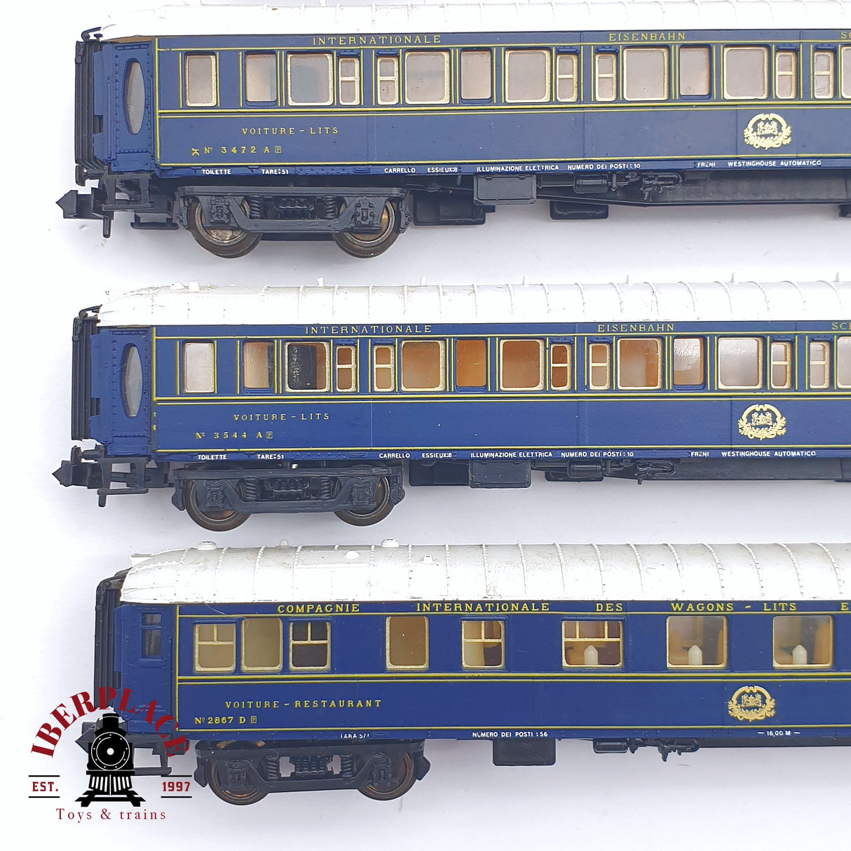 ♻️ 2 mano - Arnold 5x vagones pasajero equipaje, cama, restaurante CIWL N escala 1:160 AN03