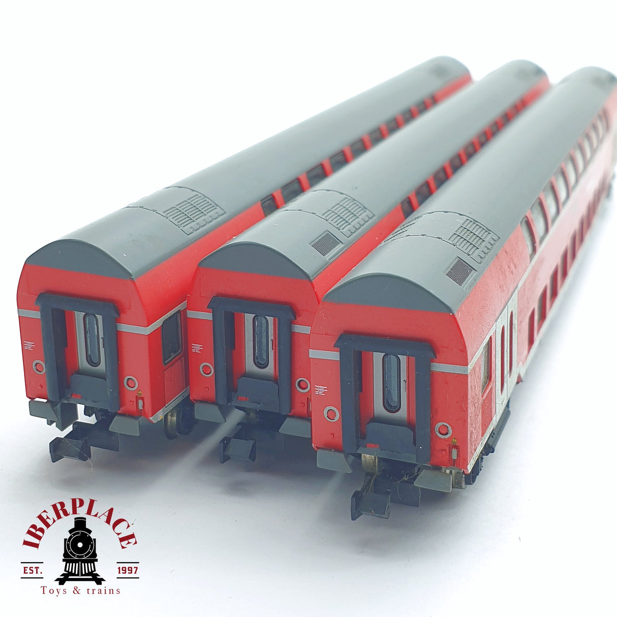 ♻️ 2 mano -  3x Fleischmann vagones de doble piso Regio DB N escala 1:160 AN03