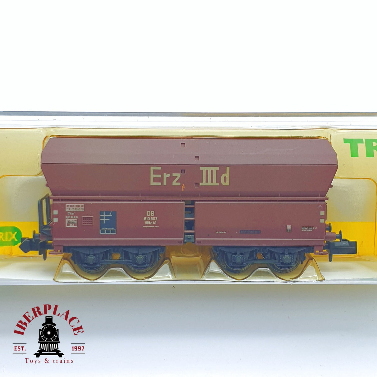 ♻️ 2 mano -  Minitrix 15173-18 vagón mercancias Erz DB 610 N escala 1:160 AN03