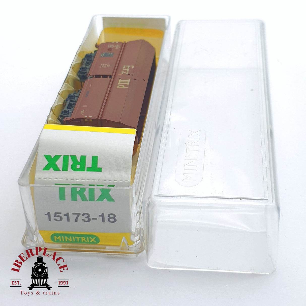 ♻️ 2 mano -  Minitrix 15173-18 vagón mercancias Erz DB 610 N escala 1:160 AN03
