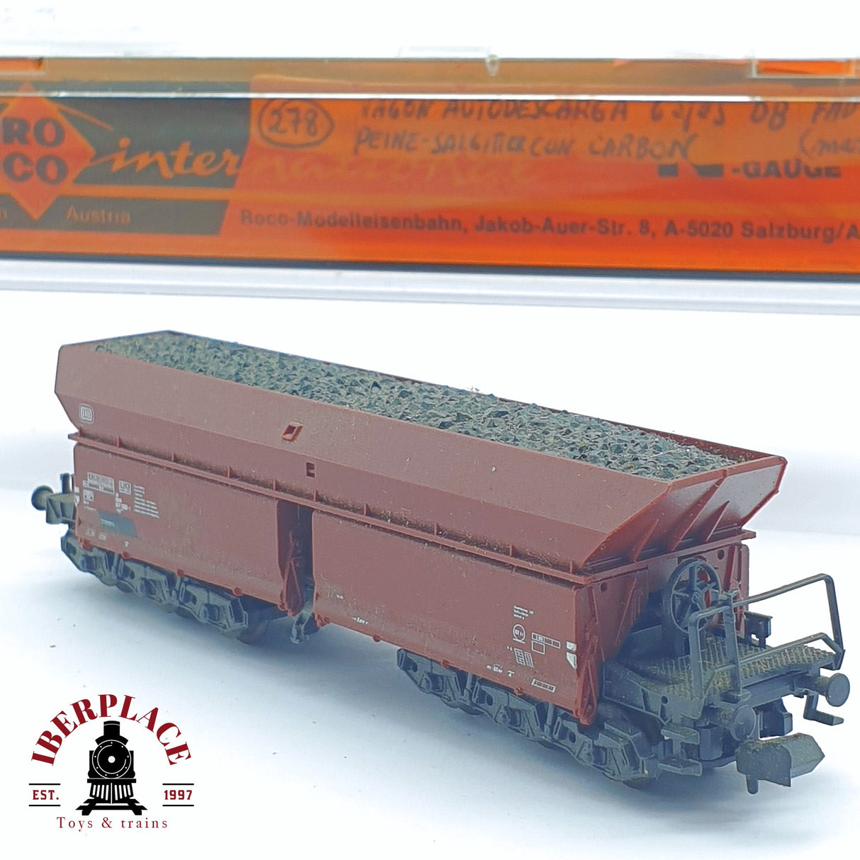 ♻️ 2 mano -  Roco 02365A vagón tolva con carbón DB N escala 1:160 AN03