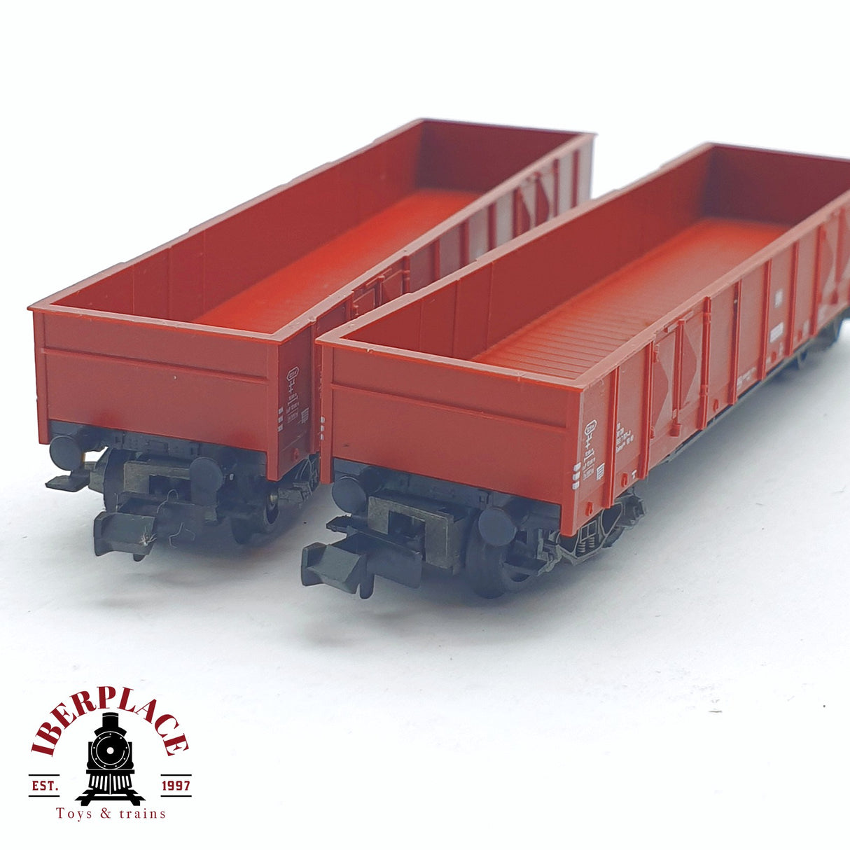 ♻️ 2 mano -  Fleischmann 2x vagones abiertos de borde alto DB N escala 1:160 AN03