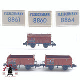 ♻️ 2 mano -  Fleischmann 3x vagones abiertos K.Bay.Sts.B N escala 1:160 AN03