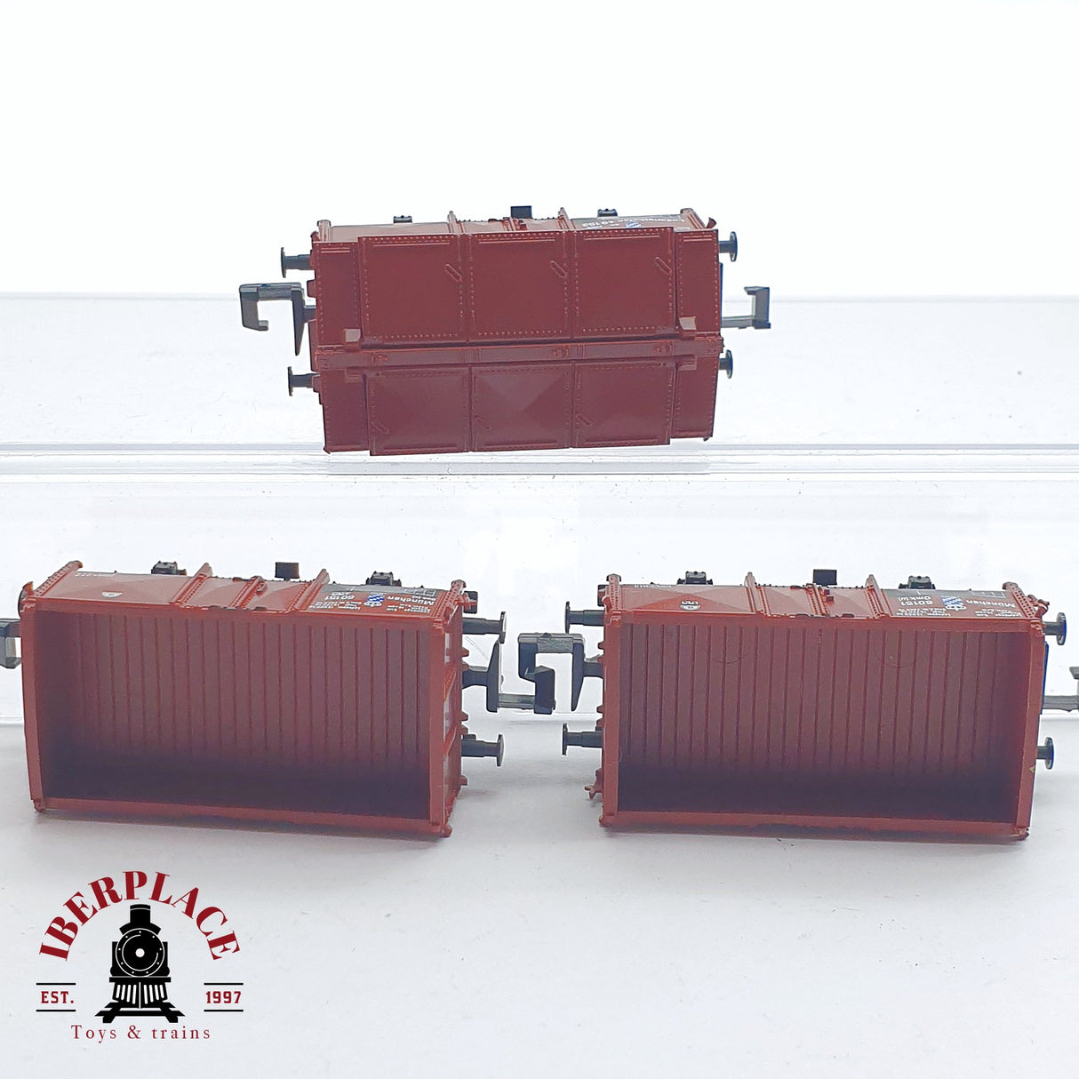 ♻️ 2 mano -  Fleischmann 3x vagones abiertos K.Bay.Sts.B N escala 1:160 AN03