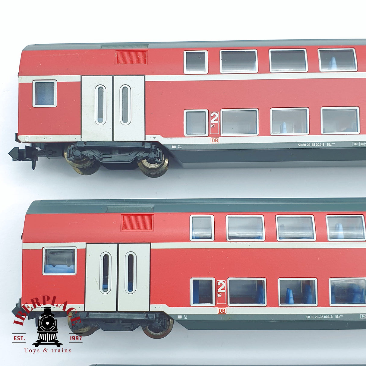 ♻️ 2 mano - Minitrix 4x vagones pasajero de doble piso RE1 DB clase 1-2 N escala 1:160 TEN06