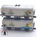 ♻️ 2 mano - Minitrix 13917K vagones cerveceros Lederer DB N escala 1:160 TEN06