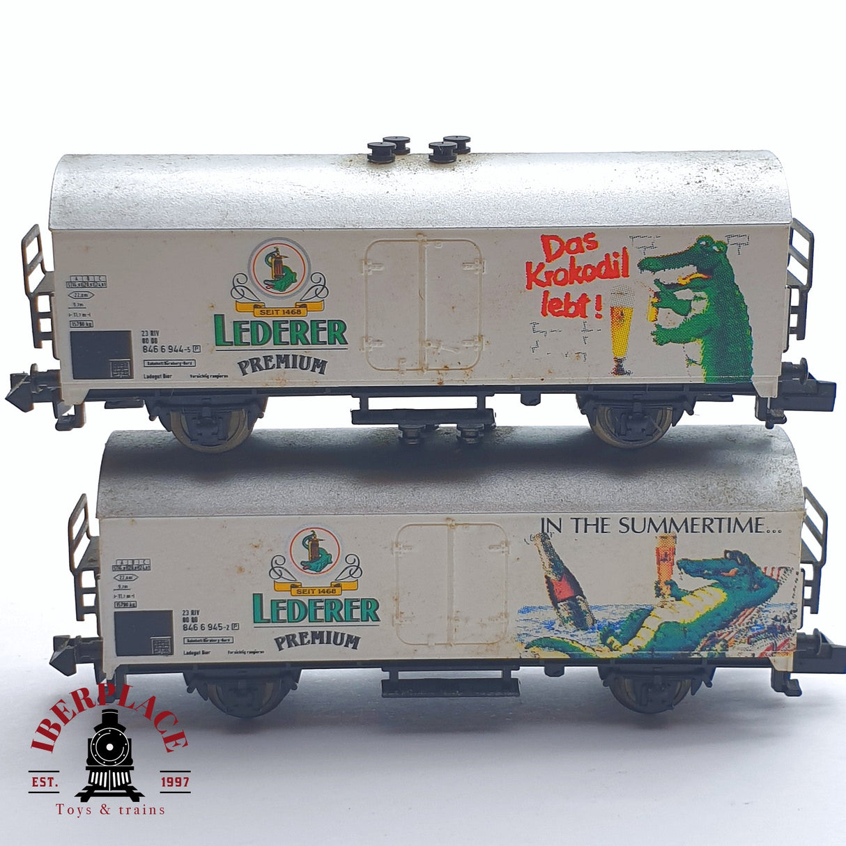 ♻️ 2 mano - Minitrix 13913K vagones cerveceros Lederer DB N escala 1:160 TEN06