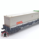 ♻️ 2 mano - Fleischmann 8250K vagón estacas con contenedores evergreen DB N escala 1:160 TEN06