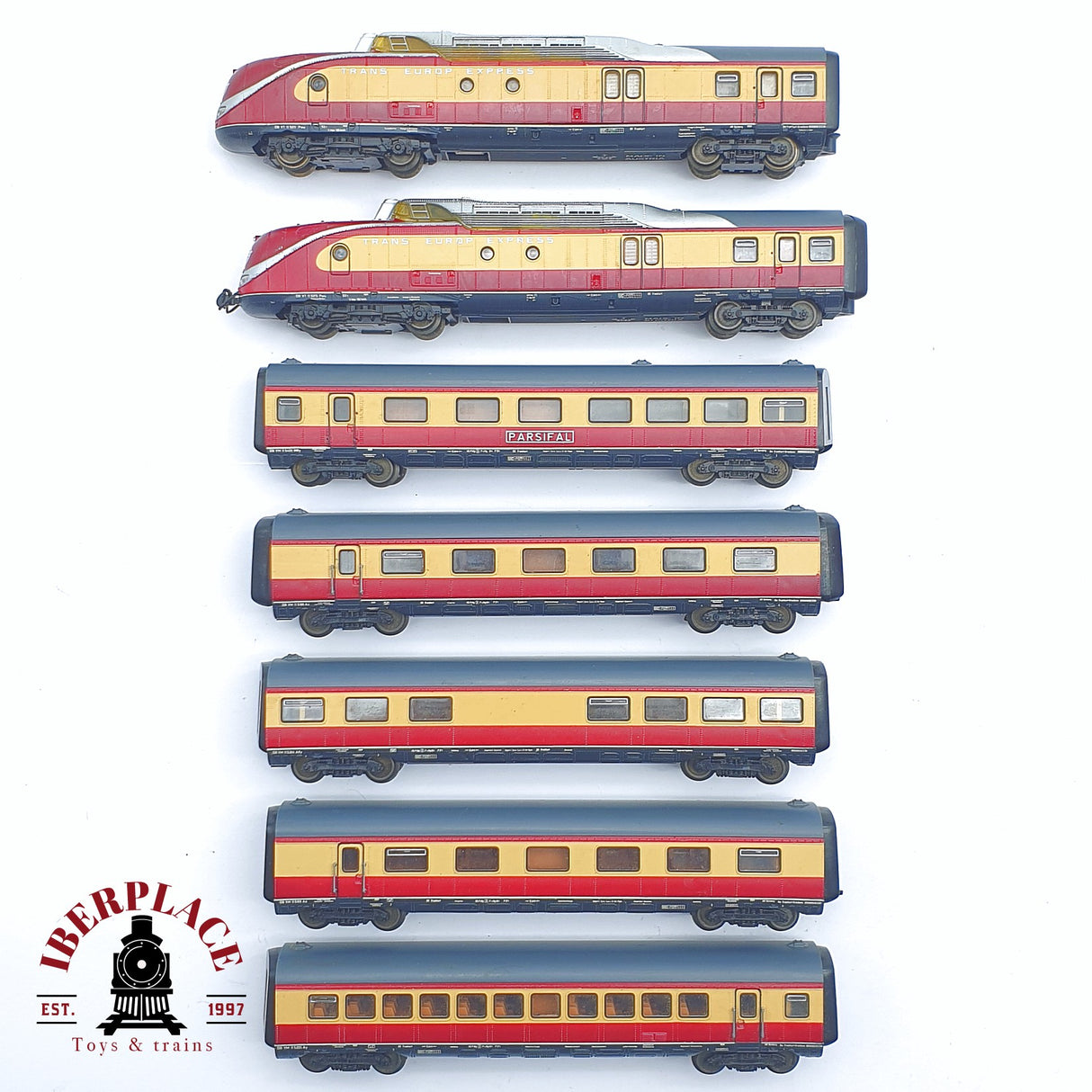 ♻️ 2 mano - Roco set locomotora Trans Europ Express DB VT 11 5011 N escala 1:160 TEN06