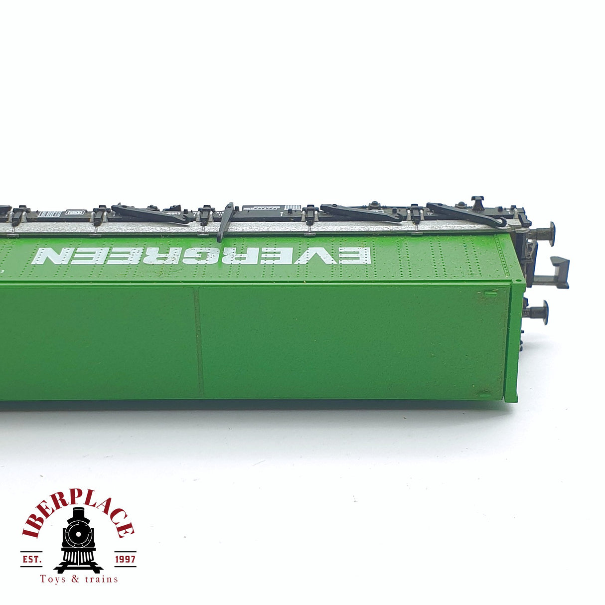 ♻️ 2 mano - Fleischmann 8249K vagón estacas con contenedores evergreen DB N escala 1:160 TEN06
