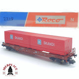 ♻️ 2 mano - Fleischmann 25307 vagón plataforma contenedores Skandi DB N escala 1:160 TEN06