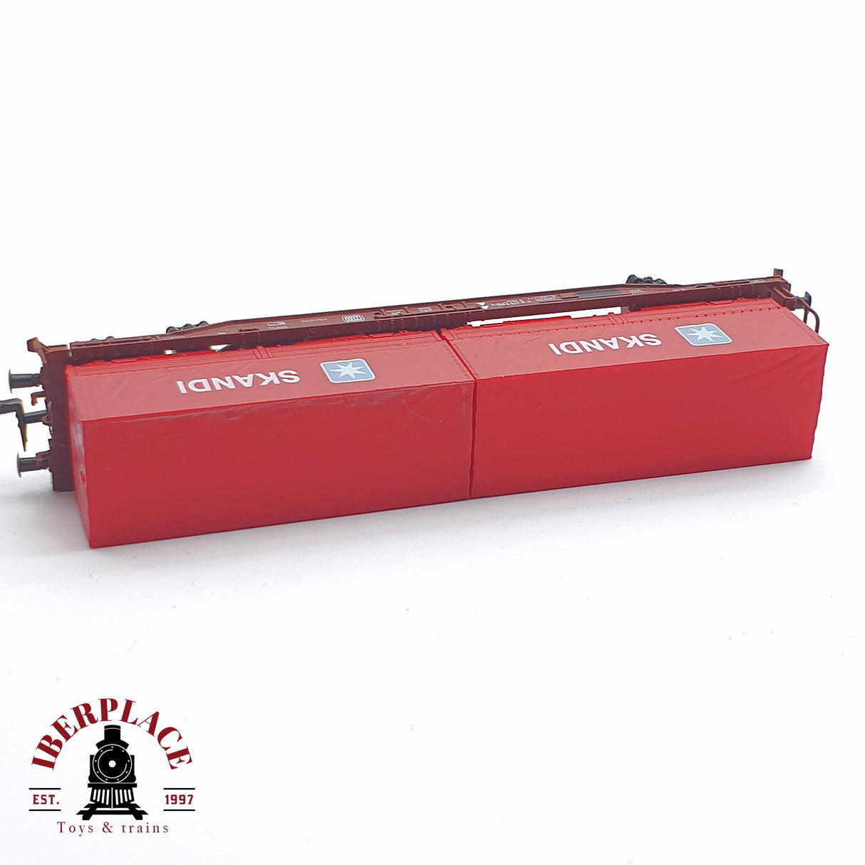 ♻️ 2 mano - Fleischmann 25307 vagón plataforma contenedores Skandi DB N escala 1:160 TEN06