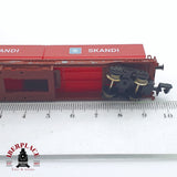 ♻️ 2 mano - Fleischmann 25307 vagón plataforma contenedores Skandi DB N escala 1:160 TEN06
