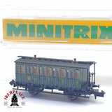 ♻️ 2 mano - Minitrix 51 3063 00 vagón pasajeros K.Bay.Sts.B N escala 1:160 TEN06