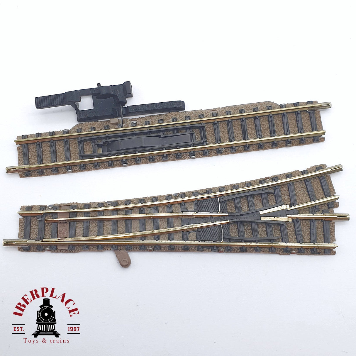 ♻️ 2 mano - 2x Fleischmann 9170 9114 desvió izquierdo Desacoplamiento manual N escala 1:160 TEN06