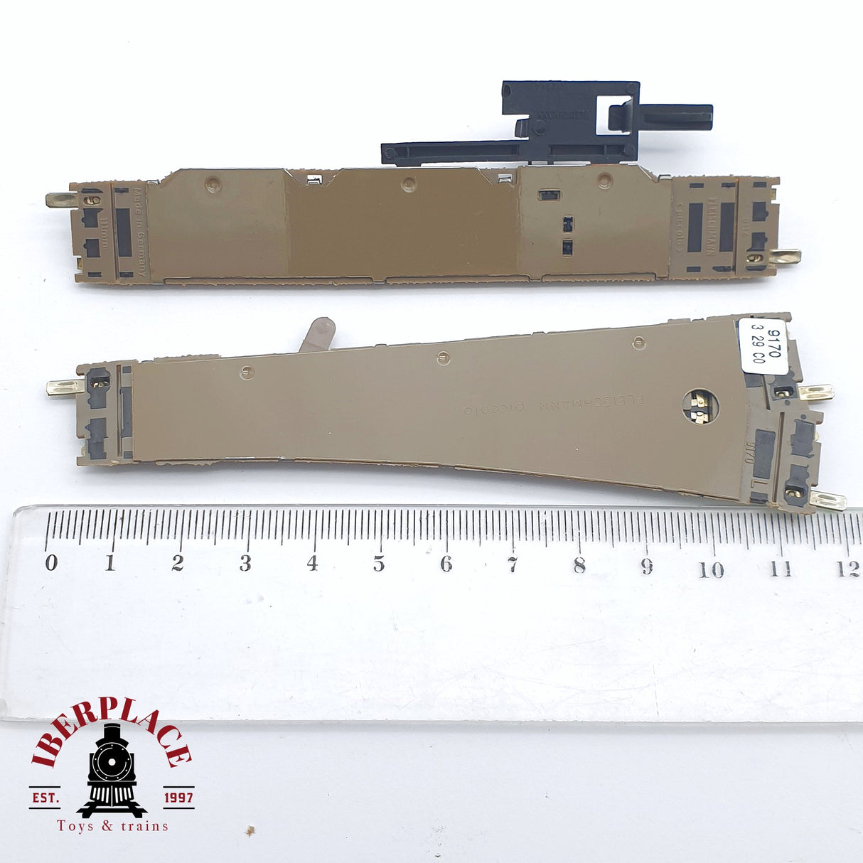 ♻️ 2 mano - 2x Fleischmann 9170 9114 desvió izquierdo Desacoplamiento manual N escala 1:160 TEN06