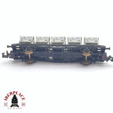 ♻️ 2 mano - Fleischmann 8231 vagón portacontenedores DB N escala 1:160 TEN06