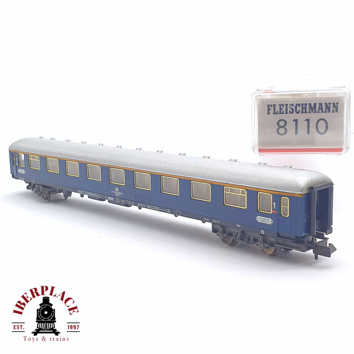 ♻️ 2 mano - Fleischmann 8110 vagón pasajeros DB clase 1 N escala 1:160 TEN06