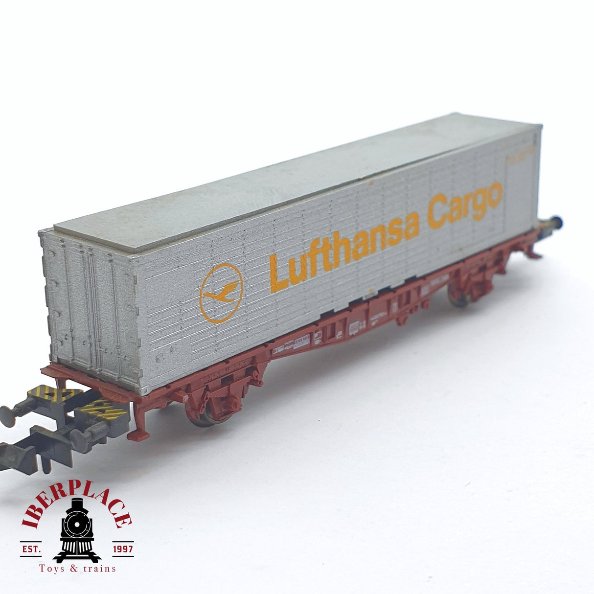 ♻️ 2 mano - Minitrix 70152 vagón contenedor Lufthansa Cargo N escala 1:160 TEN06