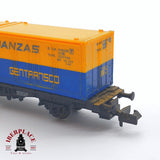 ♻️ 2 mano - Fleischmann 8233 vagón con contenedores DANZAS Gentransco DB N escala 1:160 TEN06