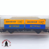 ♻️ 2 mano - Fleischmann 8233 vagón con contenedores DANZAS Gentransco DB N escala 1:160 TEN06 2/2