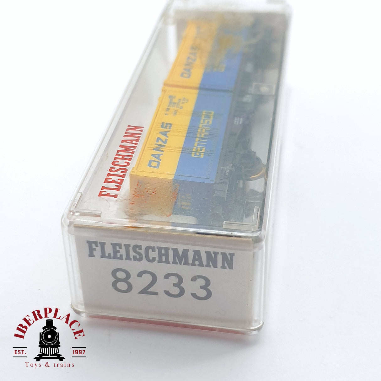 ♻️ 2 mano - Fleischmann 8233 vagón con contenedores DANZAS Gentransco DB N escala 1:160 TEN06 2/2