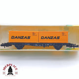 ♻️ 2 mano - Minitrix 51 3282 00 vagón con contenedores DANZAS DB N escala 1:160 TEN06 1/2