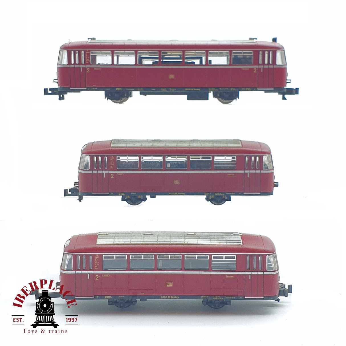 ♻️ 2 mano - Fleischmann 3x Ferrobus con remolques DB  N escala 1:160 TEN06