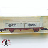 ♻️ 2 mano - Minitrix 13595 vagón contenedores lacke Farben DB N escala 1:160 TEN06