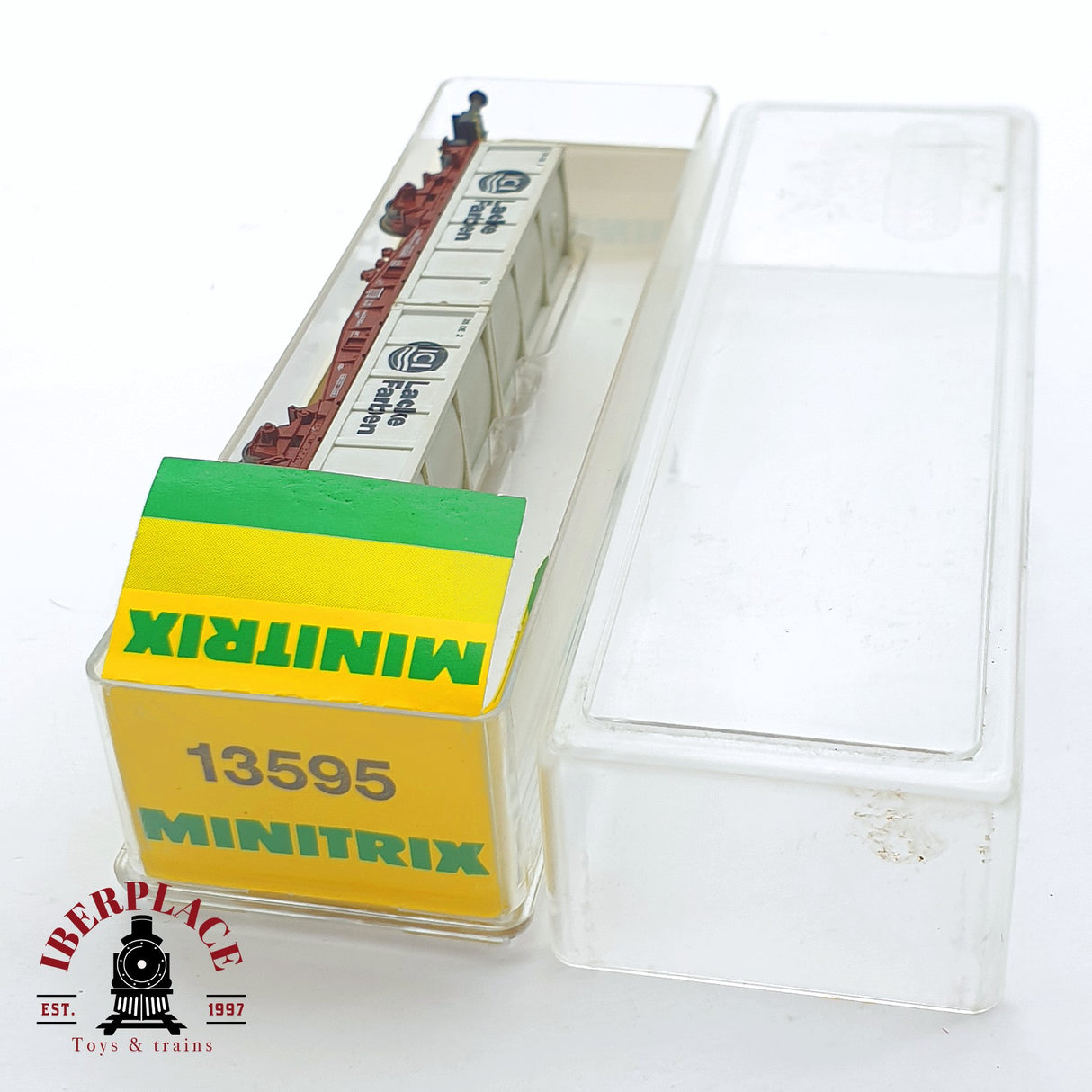 ♻️ 2 mano - Minitrix 13595 vagón contenedores lacke Farben DB N escala 1:160 TEN06