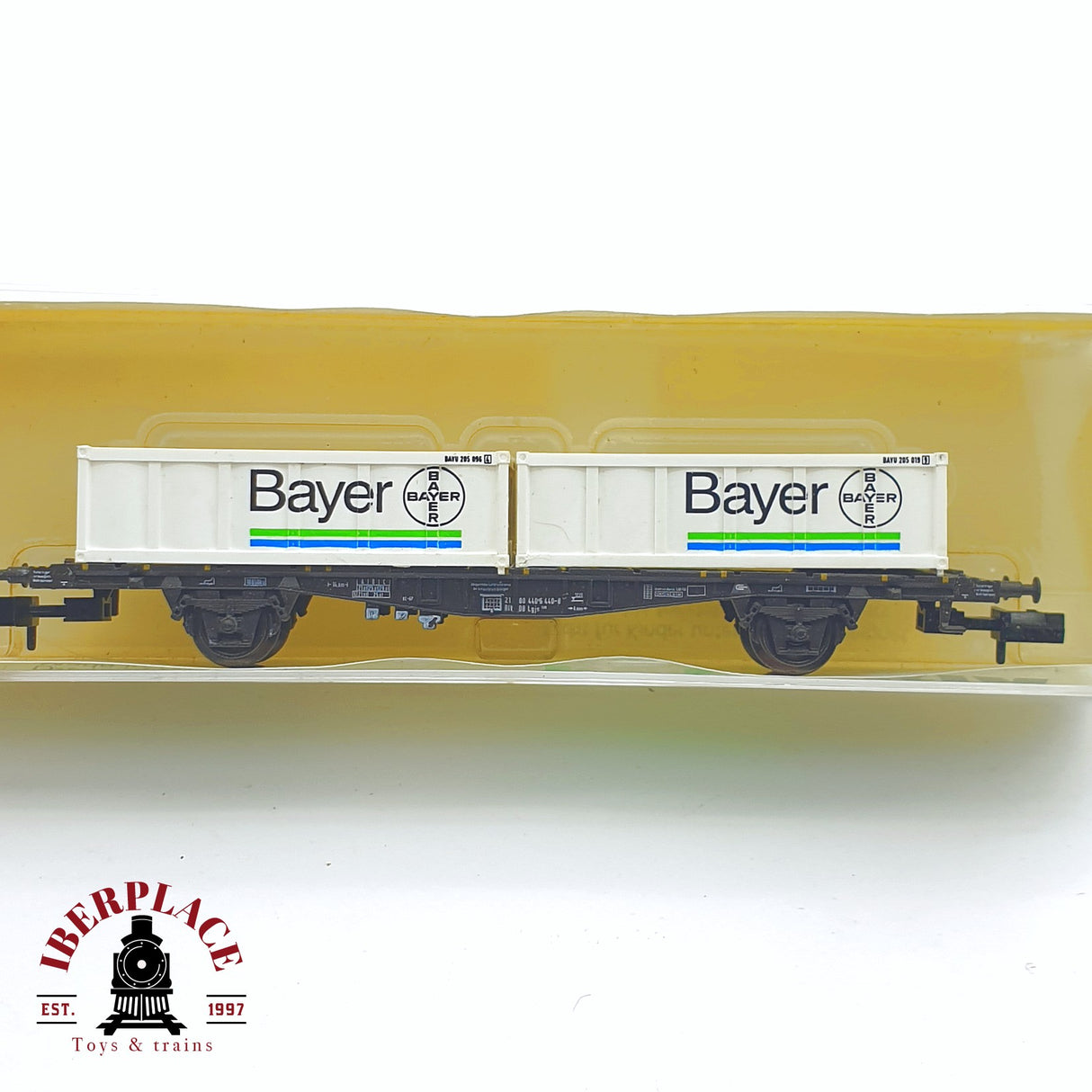 ♻️ 2 mano - Minitrix 13971K vagón contenedores Bayer DB N escala 1:160 TEN06