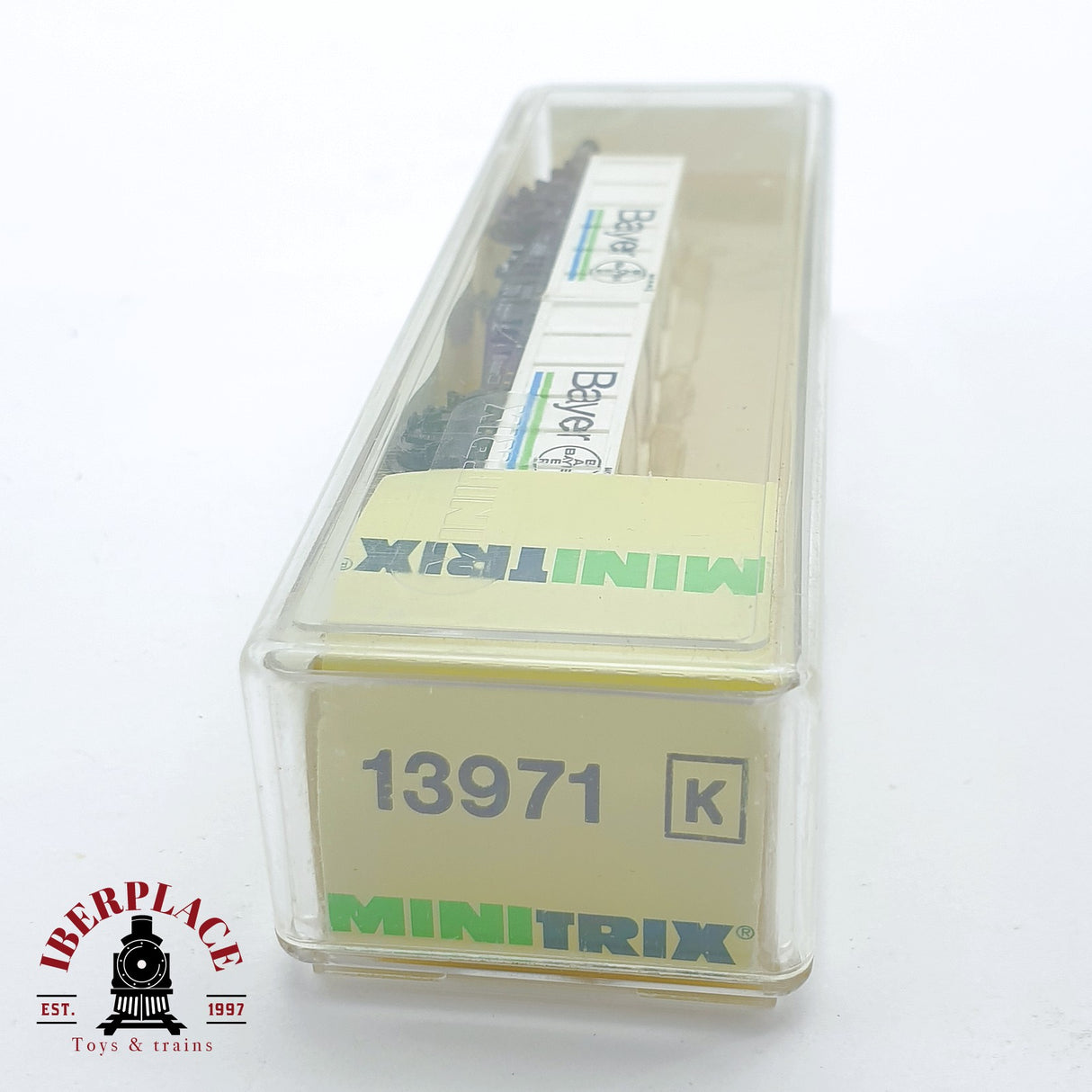 ♻️ 2 mano - Minitrix 13971K vagón contenedores Bayer DB N escala 1:160 TEN06