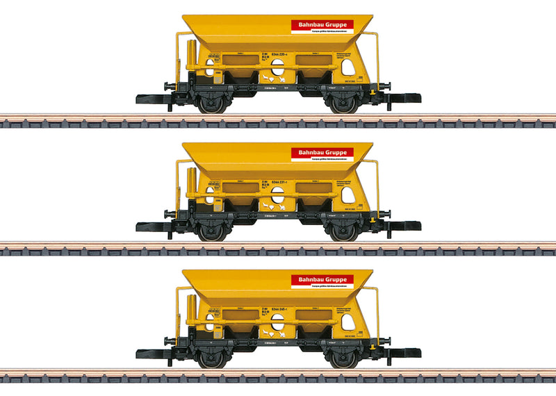 Märklin 82429 – Set de tres vagones de obras Fc 089, DB Bahnbau – Z 1:220