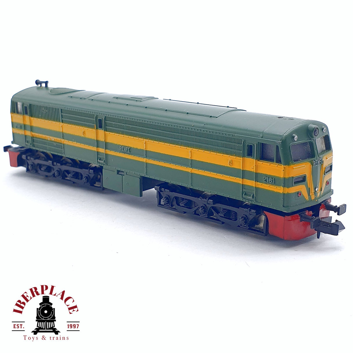 ♻️ 2da mano -  IBERTREN Locomotora diesel verde con franja amarilla RENFE 2161 N escala 1:160