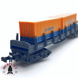 ♻️ 2da mano -  IBERTREN 416 vagón telero con contenedores RENFE N escala 1:160