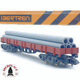 ♻️ 2da mano -  IBERTREN 393 vagón borde bajo con tubos de PVC RENFE N escala 1:160