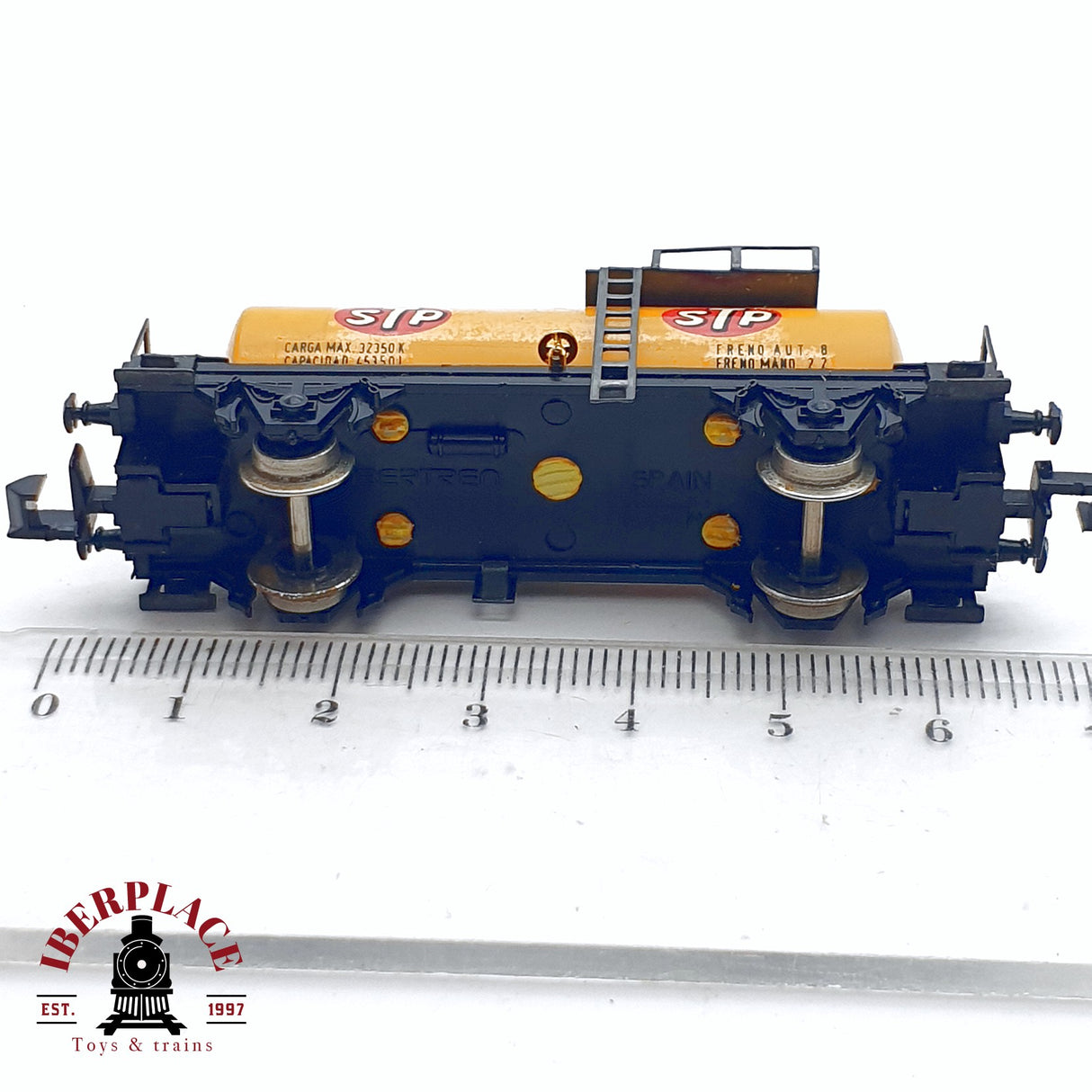 ♻️ 2da mano -  IBERTREN 354 vagón cisterna STP amarillo RENFE N escala 1:160