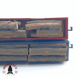 ♻️ 2da mano -  2x IBERTREN vagones de borde alto con troncos de madera RENFE N escala 1:160