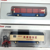 ♻️ 2da mano -  15x Preiser coches y remolques circo Krone H0 escala 1:87 E15
