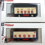 ♻️ 2da mano -  15x Preiser coches y remolques circo Krone H0 escala 1:87 E15
