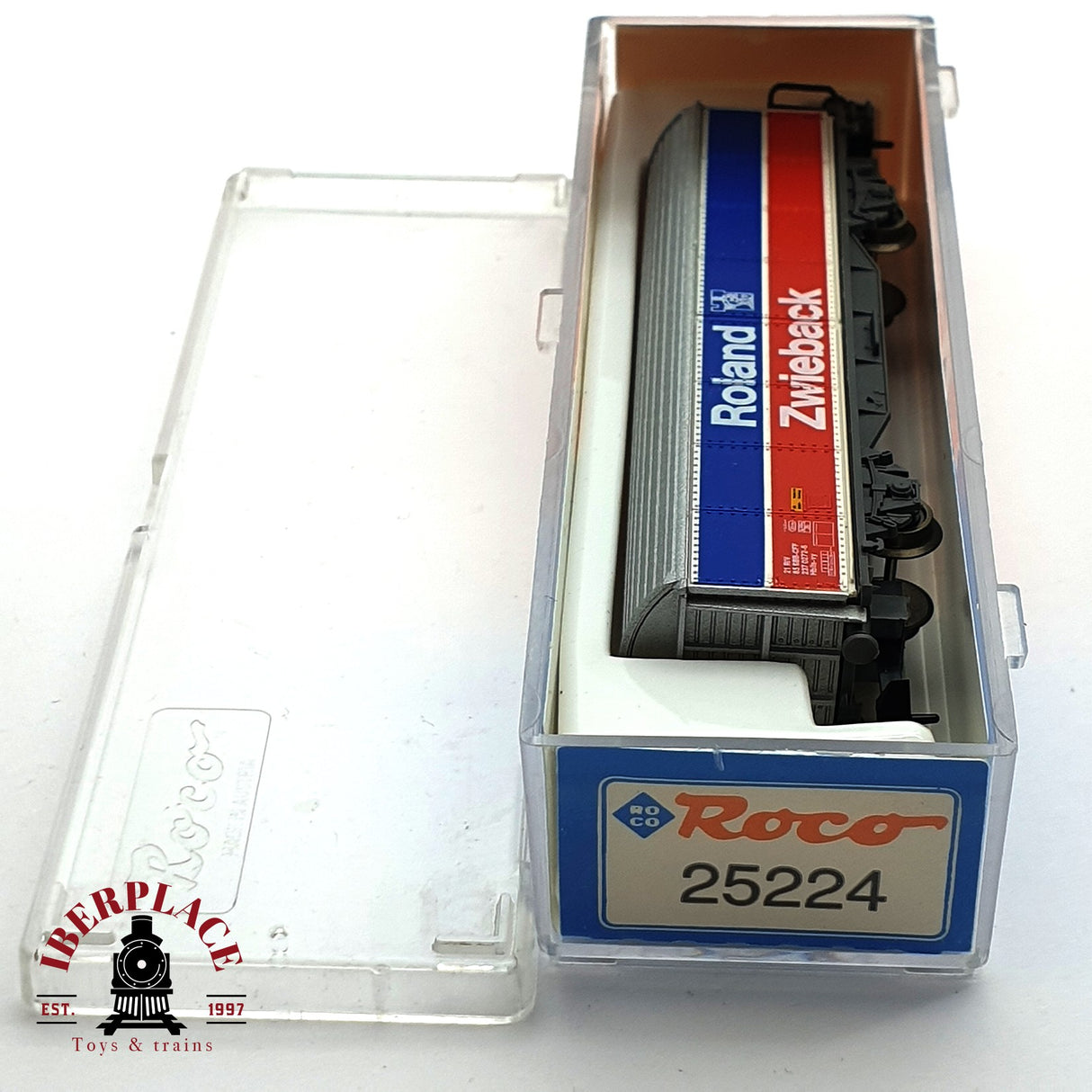 ♻️ 2da mano -  Roco 25224 vagon cerrado Roland Zwieback SBB CFF N escala 1:160 E16